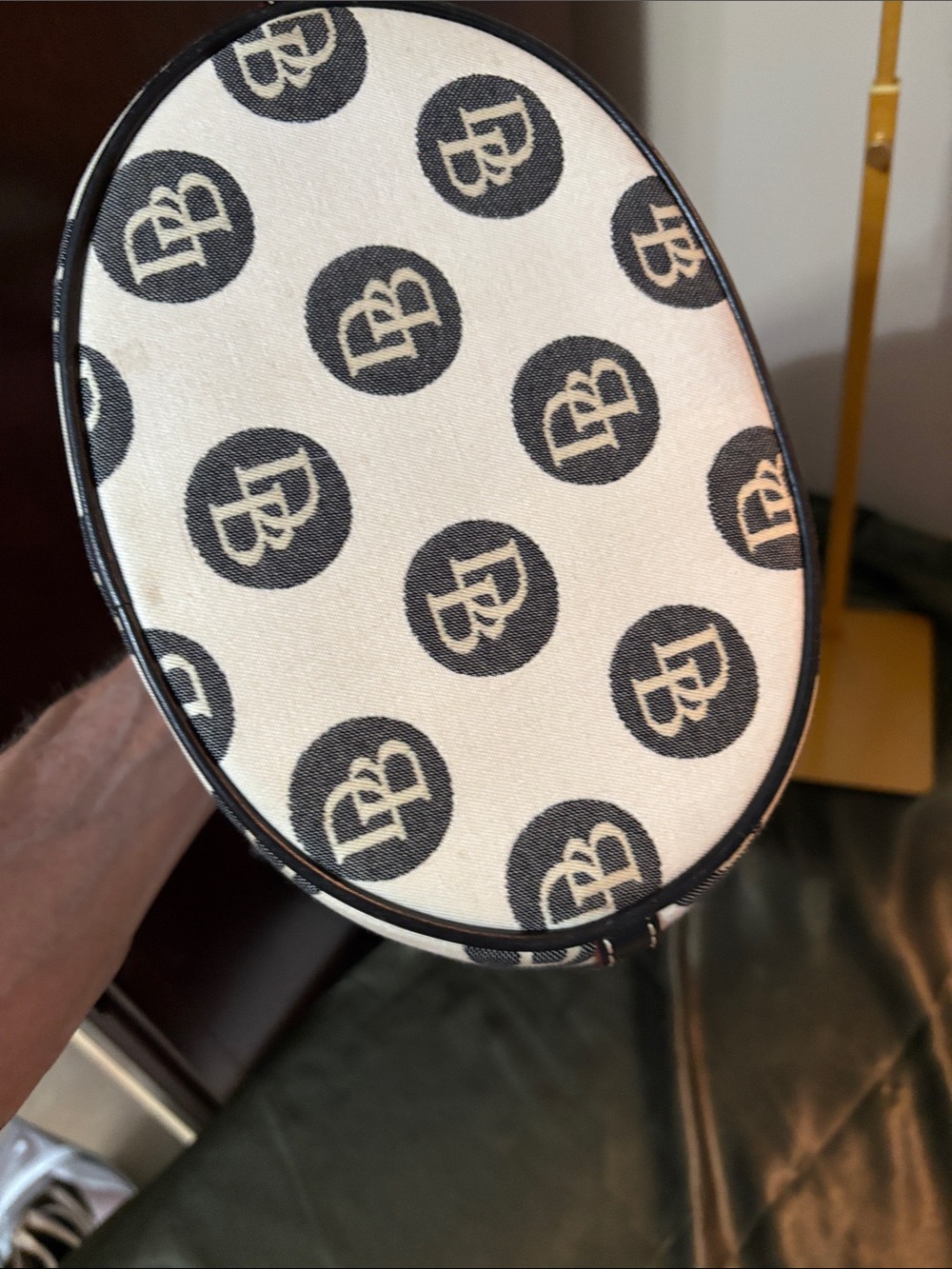 Dooney & Bourke Cream Canvas bucket bag with Black Logo Print - Picture 6 of 13